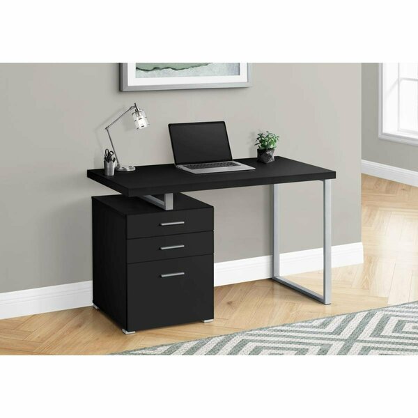 Daphnes Dinnette 48 in. Left & Right Face Metal Computer Desk Black - Silver DA3072167